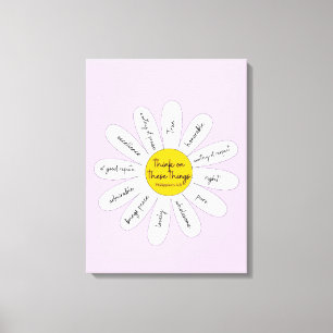Daisy Philippians 4:8 Toile décorative