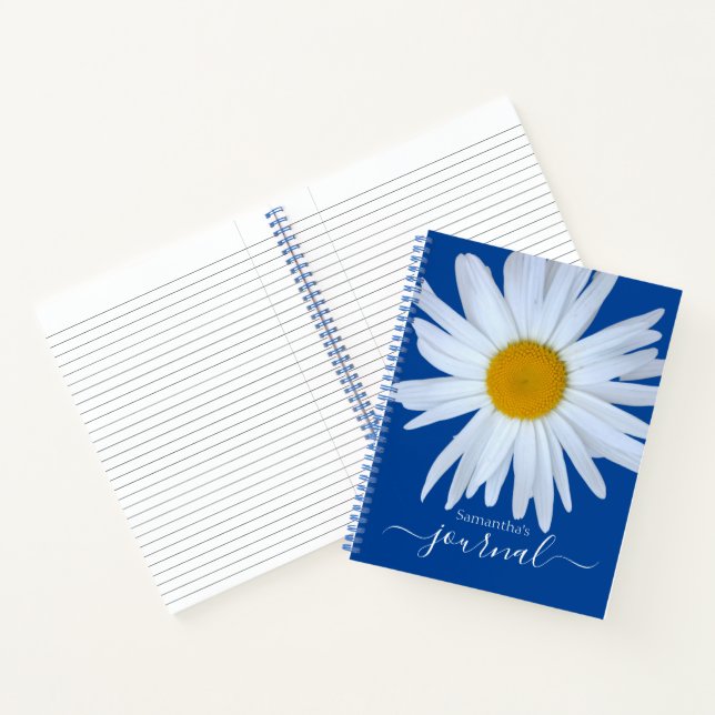 Daisy Photo Journal Blue White Script Notebook (Intérieur)