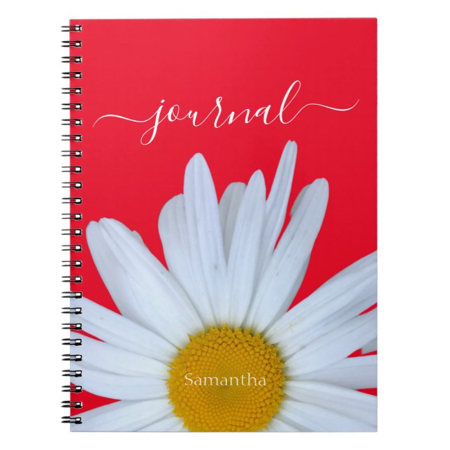 Daisy Photo Red Journal Spiral Photo Notebook (Front)