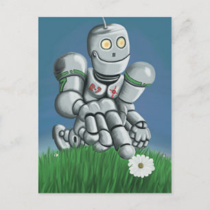 Daisy Picking Robot Postcard