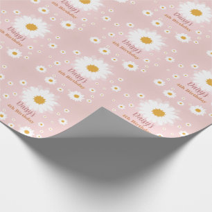Daisy Pink Any Age Birthday  Wrapping Paper