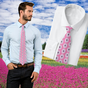 Daisy Pink Floral Tie