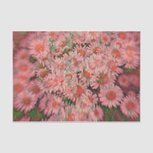 Daisy Pink Green Boho Hippie Vintage Floral Art Tissue Paper