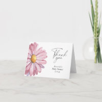 Daisy pink Wildflower elegant Thank You Card