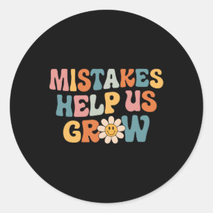 Daisy Positive Growth Mindset Retro Teacher Back T Classic Round Sticker