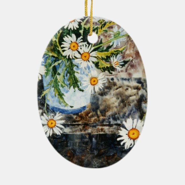 "Daisy Pot" Floral Ornament (Back)
