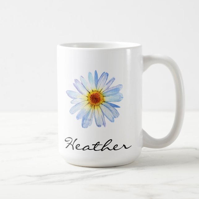 Daisy Pretty Custom Personalized Coffee Mug (Right)