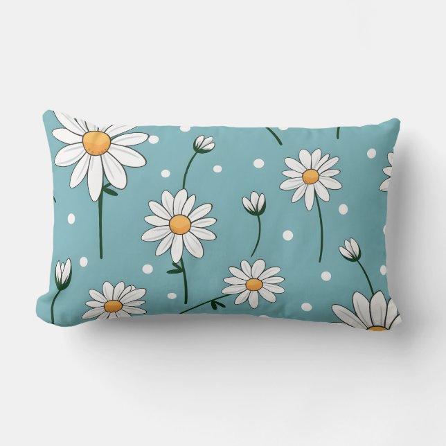 Daisy Print Lumbar Pillow (Front)