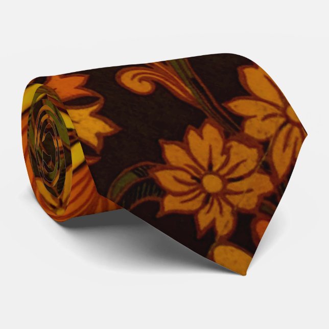 Daisy Print Tie (Rolled)