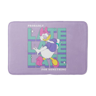 Daisy "Probably Late" Retro Statement Graphic Bath Mat