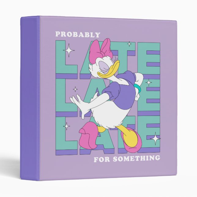 Daisy "Probably Late" Retro Statement Graphic Binder (Front/Spine)