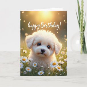 Daisy Puppy Birthday Card