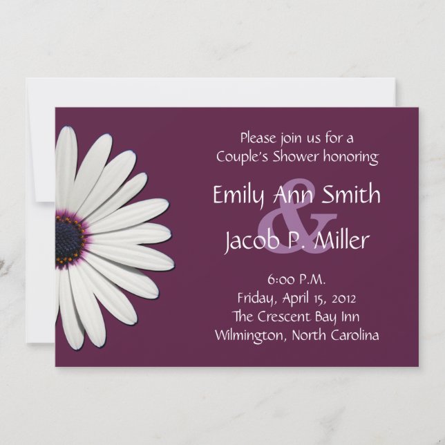 Daisy Purple Couple's Shower Invitations (Front)