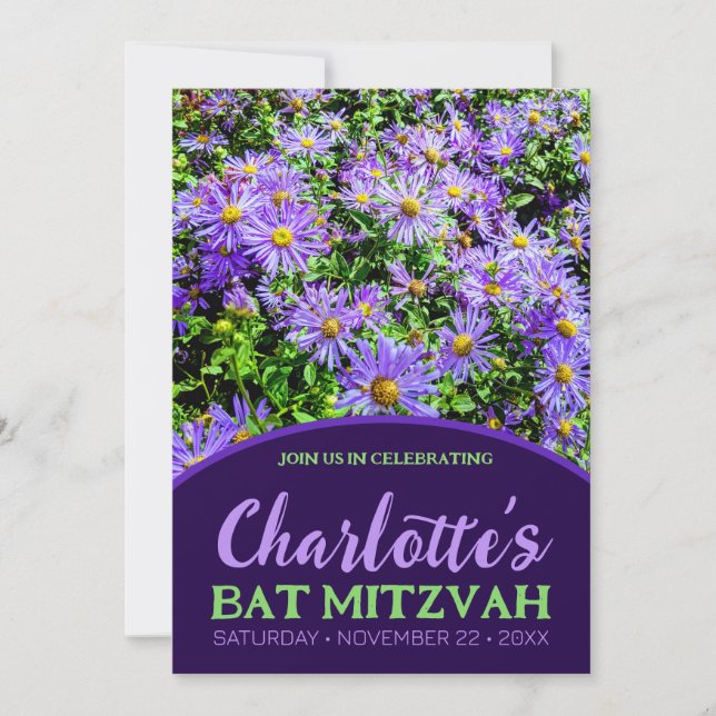 Daisy Purple Flower Nature Bat Mitzvah (Front)