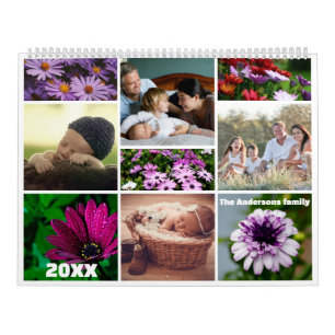 Daisy purple magenta photo grandparents Calendar