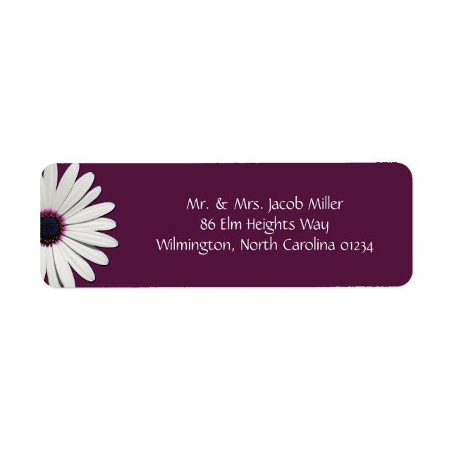 Daisy Purple Return Address Labels (Front)