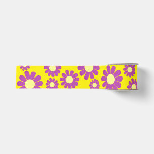 Daisy Purple Yellow Grosgrain Ribbon