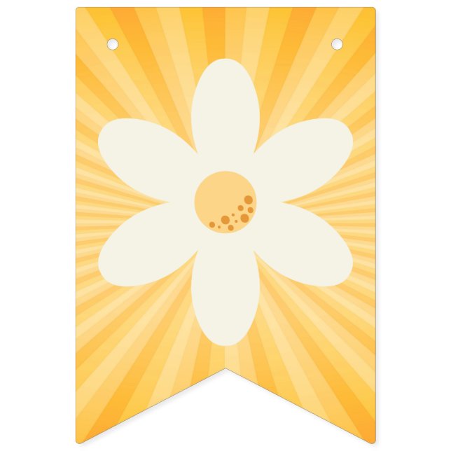 Daisy Retro Sunburst Jaune Drapeaux Bunst | Super (Premier drapeau)