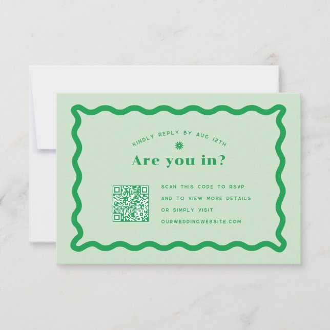 Daisy RSVP with QR Code Card (Front)
