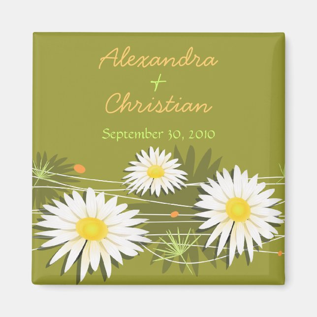 Daisy Save The Date Wedding Announcement 3 Magnet (Front)