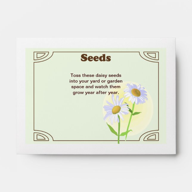 Daisy Seed Packet Wedding Favour Envelopes (Front)