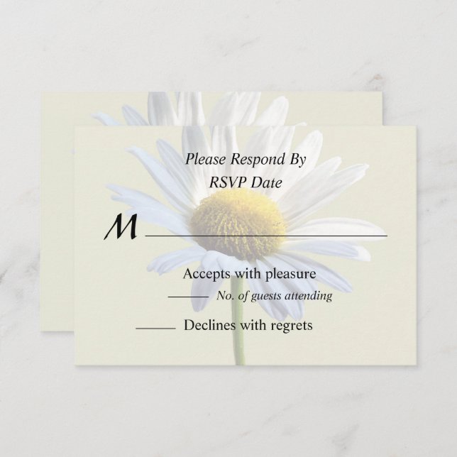 Daisy Shadow and Light RSVP Card (Front/Back)