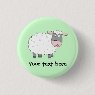 Daisy Sheep 1 Inch Round Button