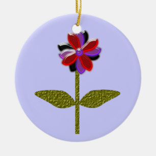 Daisy Shining Plastic Custom Birthday Ceramic Ornament