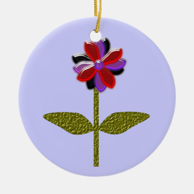Daisy Shining Plastic Custom Birthday Ceramic Ornament (Front)