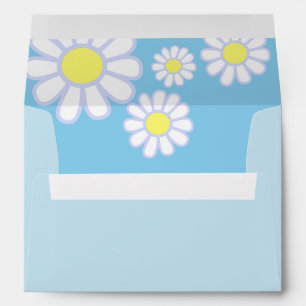 Daisy Simple Baby Blue Envelope