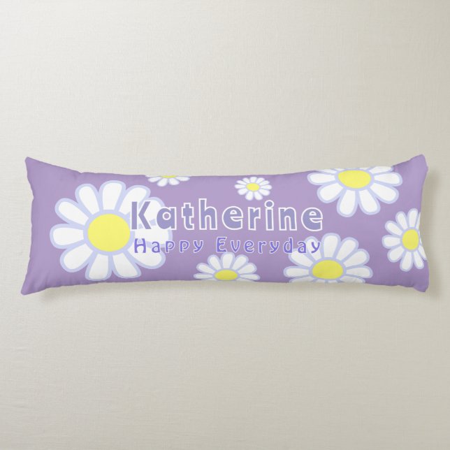 Daisy Simple Lilac Body Pillow (Front)