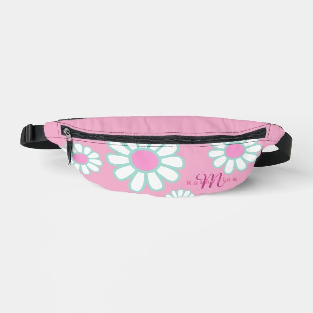 Daisy Simple Monogram Pink Fanny Pack (Front)