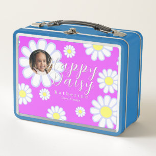 Daisy Simple Photo Violet Metal Lunch Box