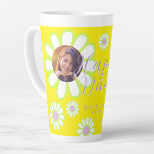 Daisy Simple Photo Yellow Latte Mug