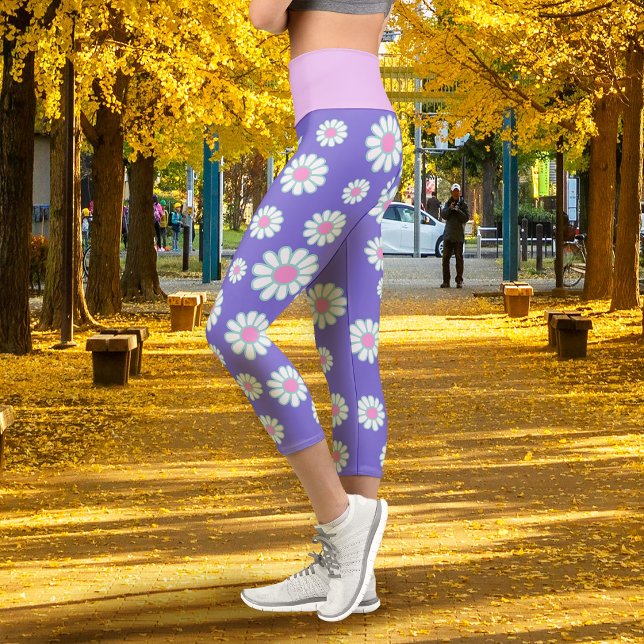 Daisy Simple Purple Capri Leggings (Daisy Simple Purple Capri Leggings)