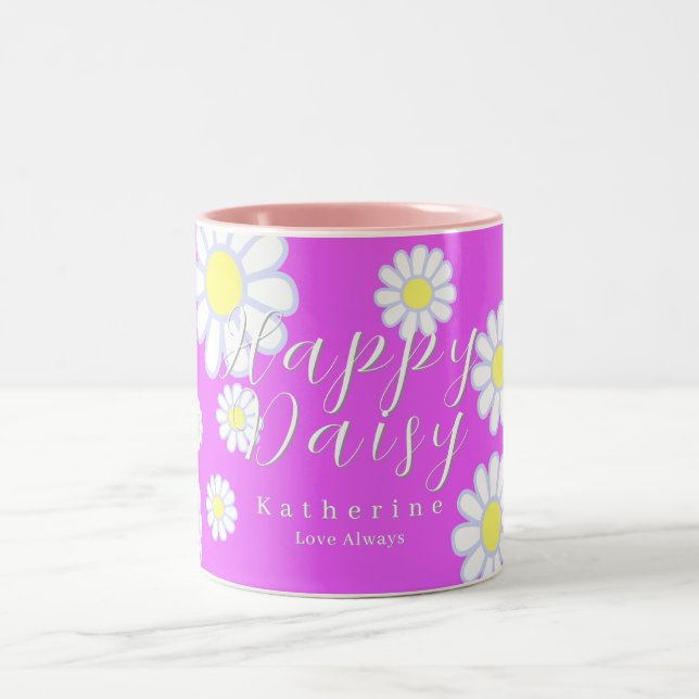 Daisy Simple Violet Two-Tone Coffee Mug (Center)