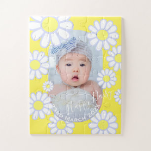 Daisy Simple Yellow Photo Baby Jigsaw Puzzle