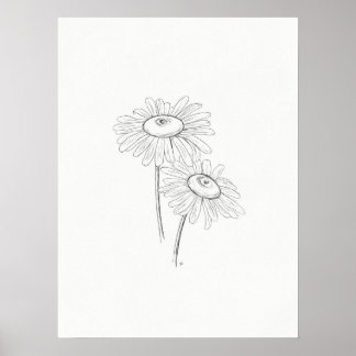 Daisy Sketch Art Print