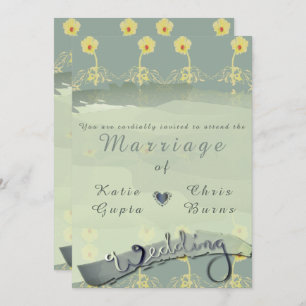 Daisy Slate Wedding Invitation