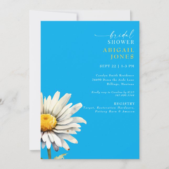 Daisy Stem Spring Bridal Shower Invitation (Front)