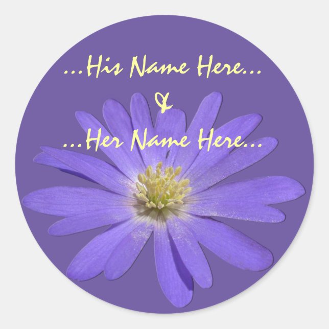 Daisy Stickers Personalized Purple Daisy Stickers (Front)