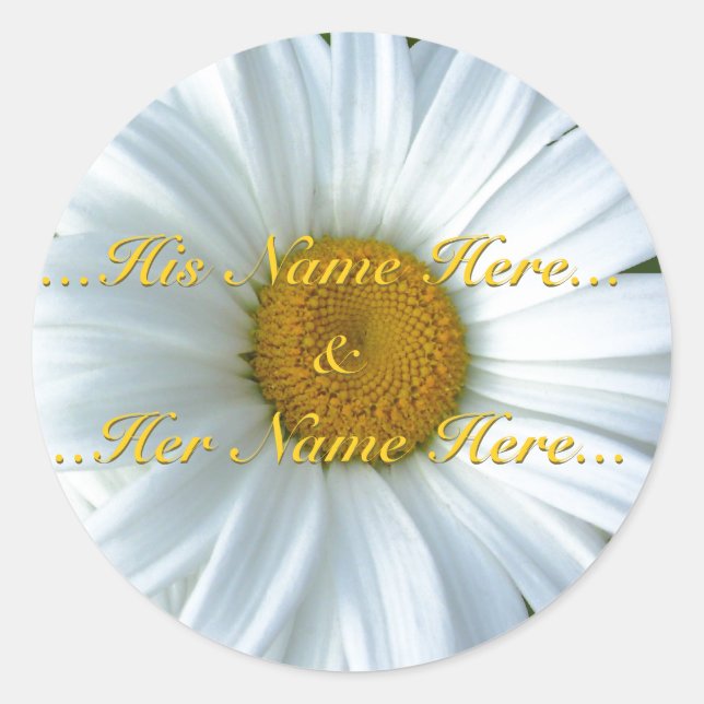 Daisy Stickers Personalized White Daisy Stickers (Front)