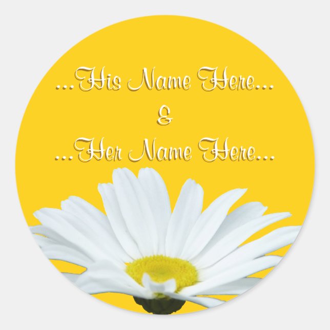 Daisy Stickers Personalized White Daisy Stickers (Front)