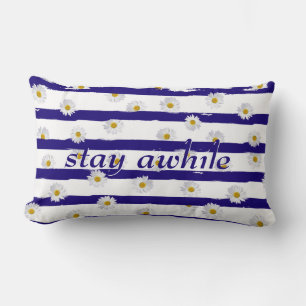 Daisy Stripes Restez À Lumbar Coussin