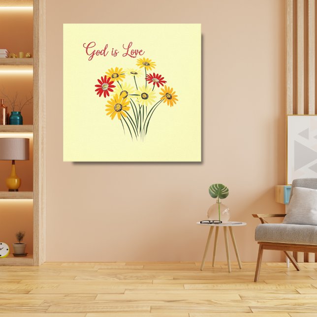 Daisy Sun Flower God is Love Canvas Print (Creator Uploaded)