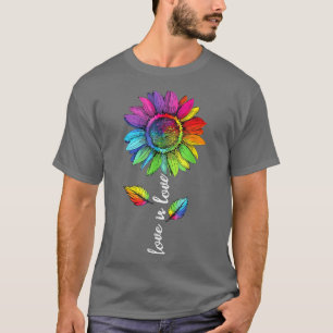 Daisy Sunflower LGBT Rainbow Love Is Love Gay Lesb T-Shirt