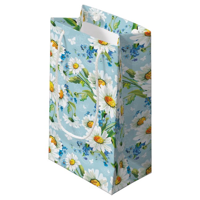 Daisy sur le sac cadeau bleu (Devant Angle)