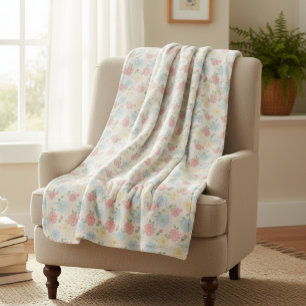 Daisy  Swaddle Blanket, Baby Blanket, Floral Sherpa Blanket