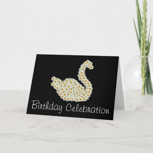 Daisy Swan Birthday Celebration Invitation (Front)