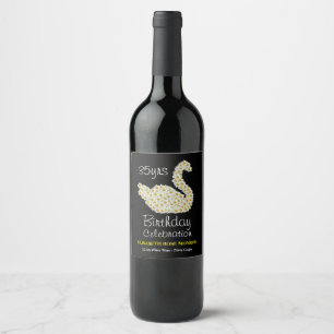 Daisy Swan Birthday Celebration Wine Label